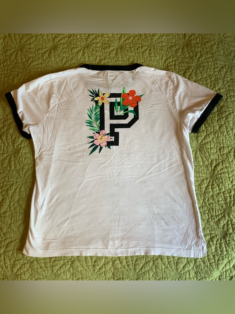 Victoria's Secret PINK Cotton Short Sleeve Campus Ringer T-Shirt